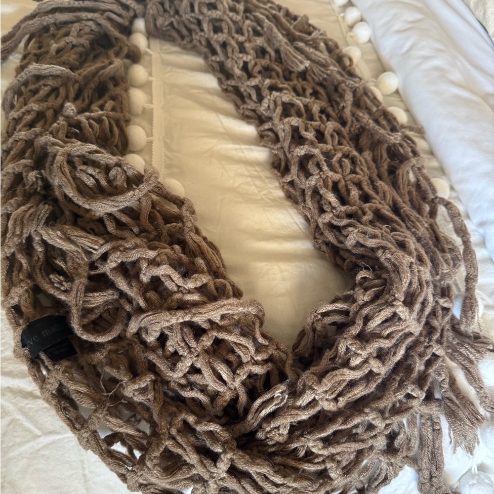 Chunky Knit Taupe Scarf